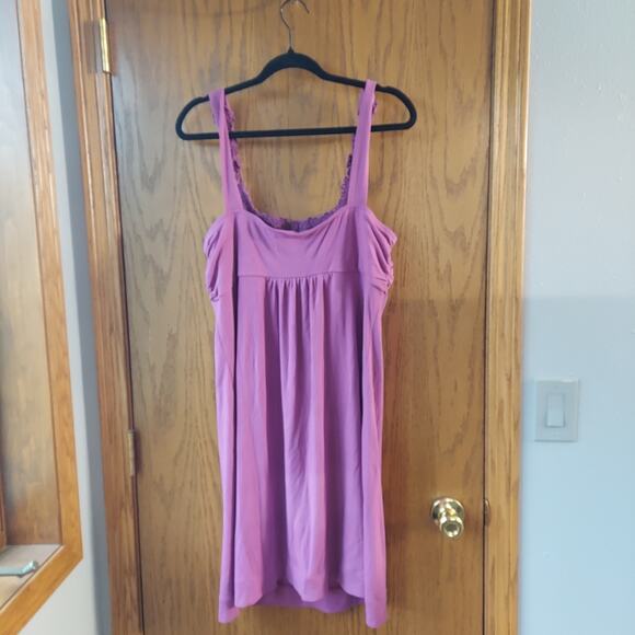 Purple flower detailed swoop neck tank dress  XL - Picture 9 of 9